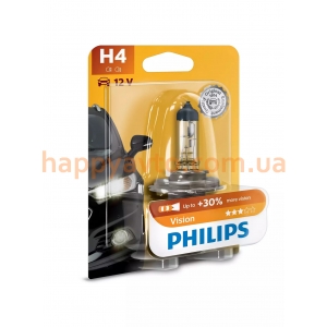 Автолампа PHILIPS H4 12V 60/55W +30% Premium 12342PRB1